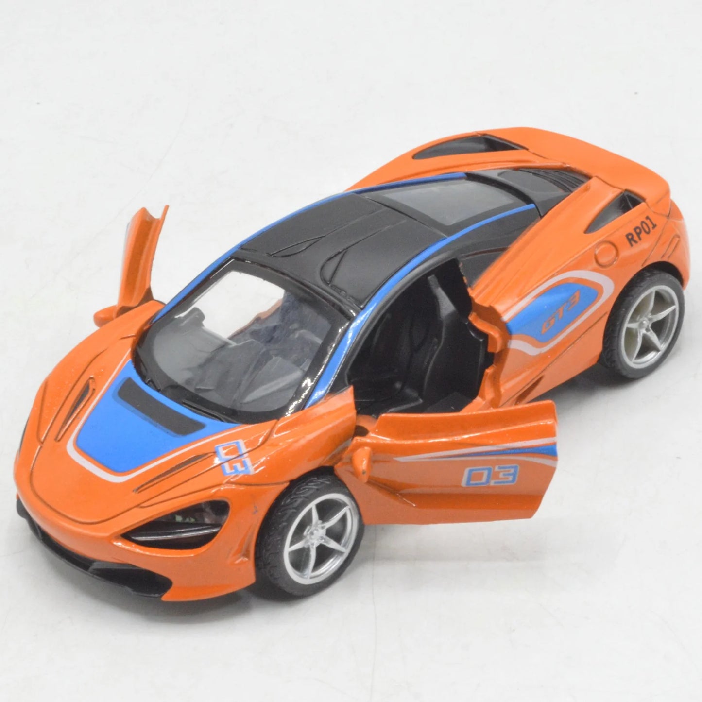McLaren 1/43  Die cast metal  Alloy Race Cars, openable doors With Pull Back Function Car