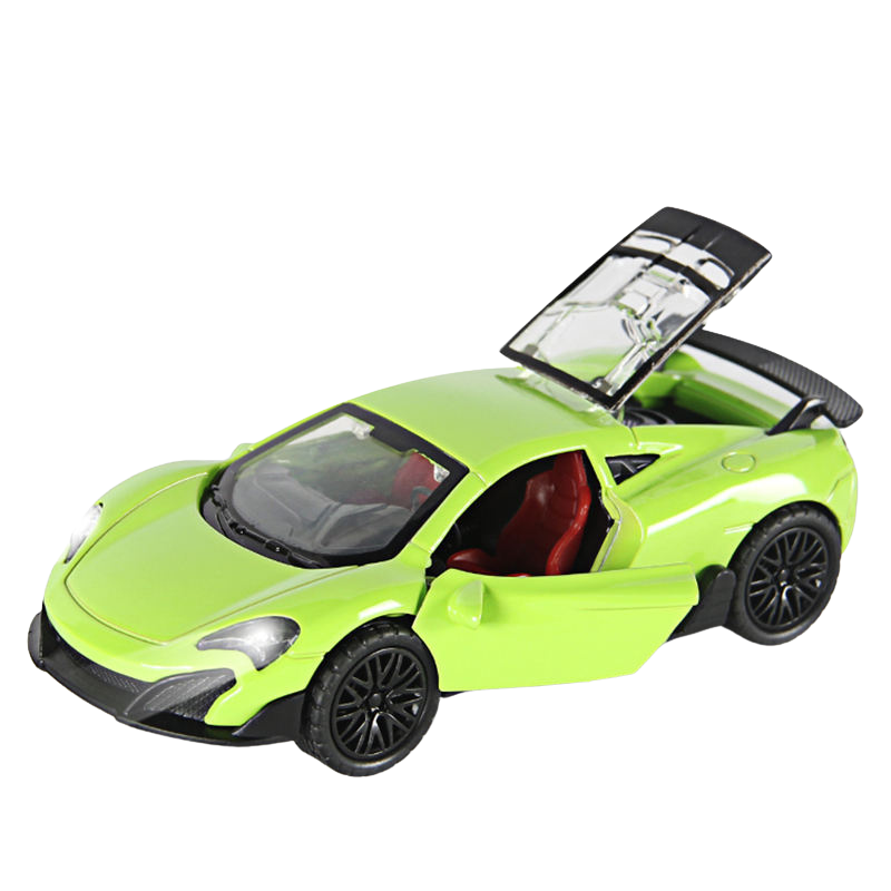 McLaren 1/36 Die cast metal Alloy Cars, openable doors With Pull Back Function with light & Music