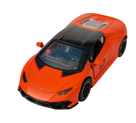 LAMBORGHINI 1/43  Die cast metal  Alloy Race Cars, openable doors With Pull Back Function Orange car
