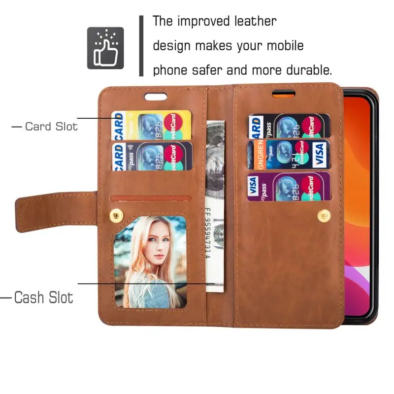 Premium leather case with Credit Card Holder for iPhone 13